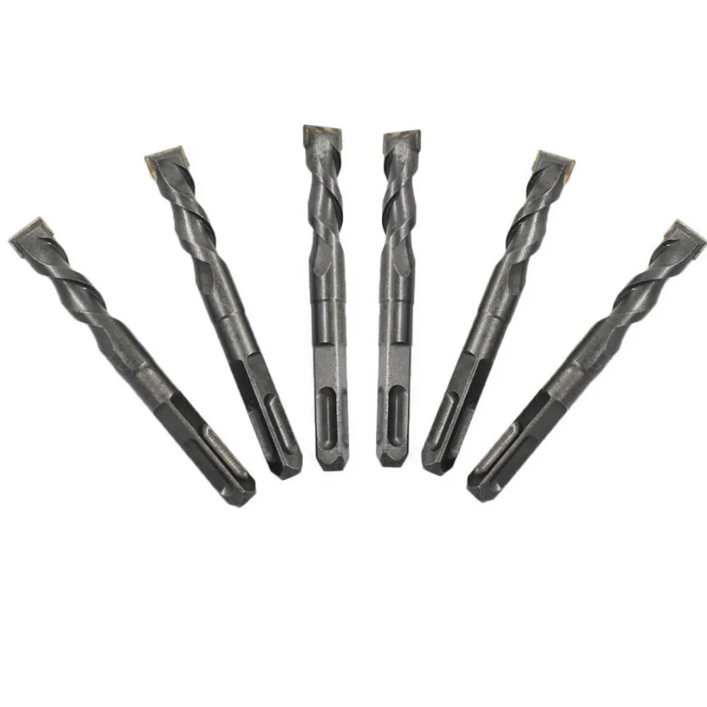 6pcs/lot Alloy Metal Square Handle Fourhole Quarry Bit Concrete Mud