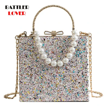 

Metal Beading Women Tote Bags Baroque Angel Mini Handbags Luxury PU Leather Shoulder Bag Vintage Chains Messenger Bag Sac A Main