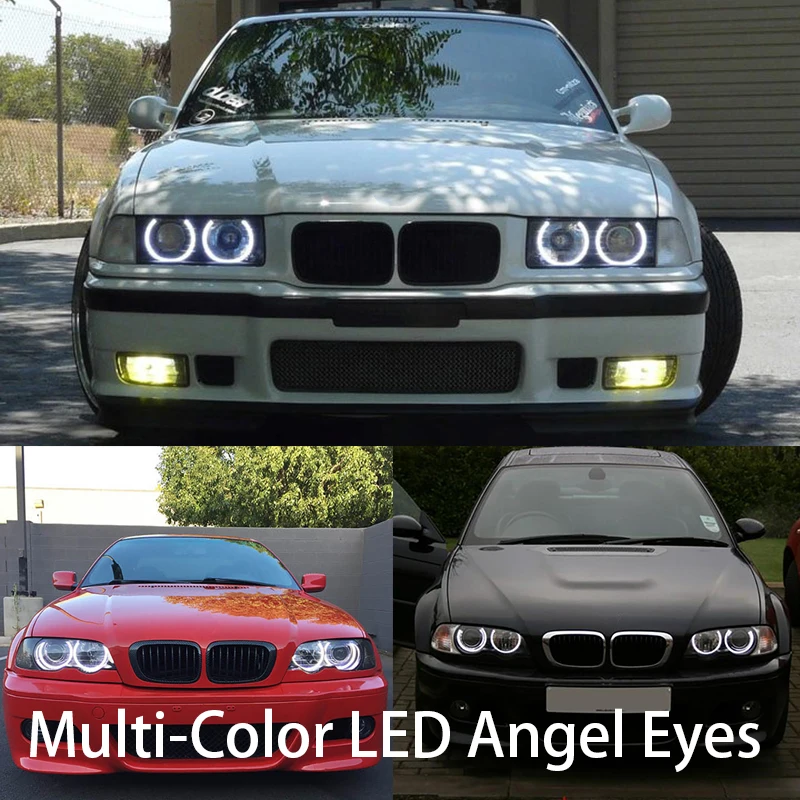 

HochiTech Ultra bright Multi-Color RGB LED Angel Eyes Kit For BMW E36 E38 E39 E46 3 5 7 Series Xenon Headlight car styling