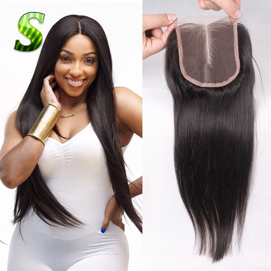 7A Peruvian Straight Closure Virgin Hair Lace Closure Bleached Knots