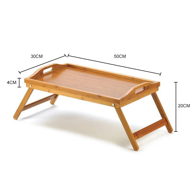 Складная бамбуковая деревянная кровать поднос для завтрака на кровати ноутбук стол простой обеденный столик для дивана кровать стол для пикника с ручкой