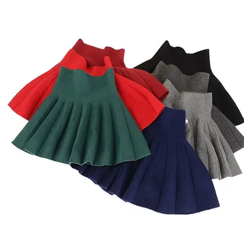 Spring autumn winter children skirts casual color red & black skirts for girls New 2T-10T kids girls pleated skirts 1