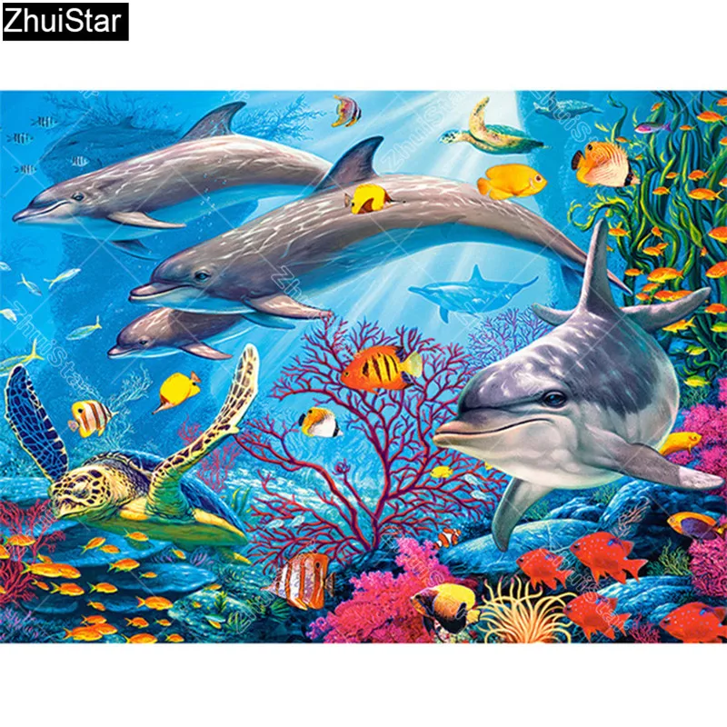 Diamond Painting Landscape Embroidery Underwater World Needlework Mosaic Handicraft Home Decor XY1 | Дом и сад
