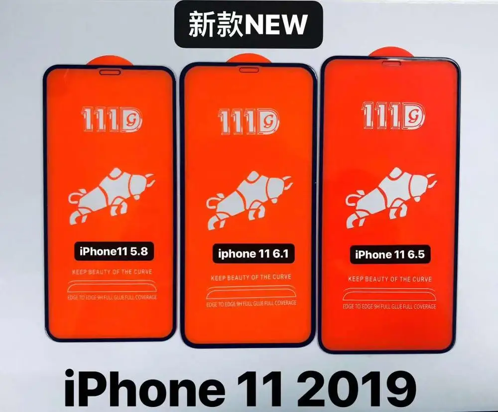 

Sinzean 50pcs For IPHONE 11 2019 111D TOP Full Cover Tempered Glass For IPHONE 11 5.8/6.1/6.5 high quality screen protector Film