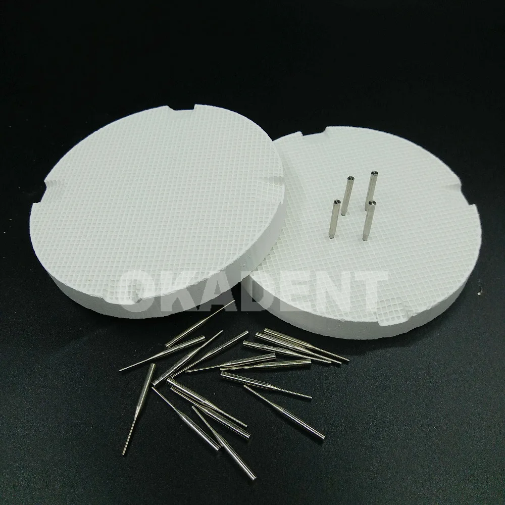 2pcs Dental Lab Ceramic Firing Tray With 20pcs Metal Dental