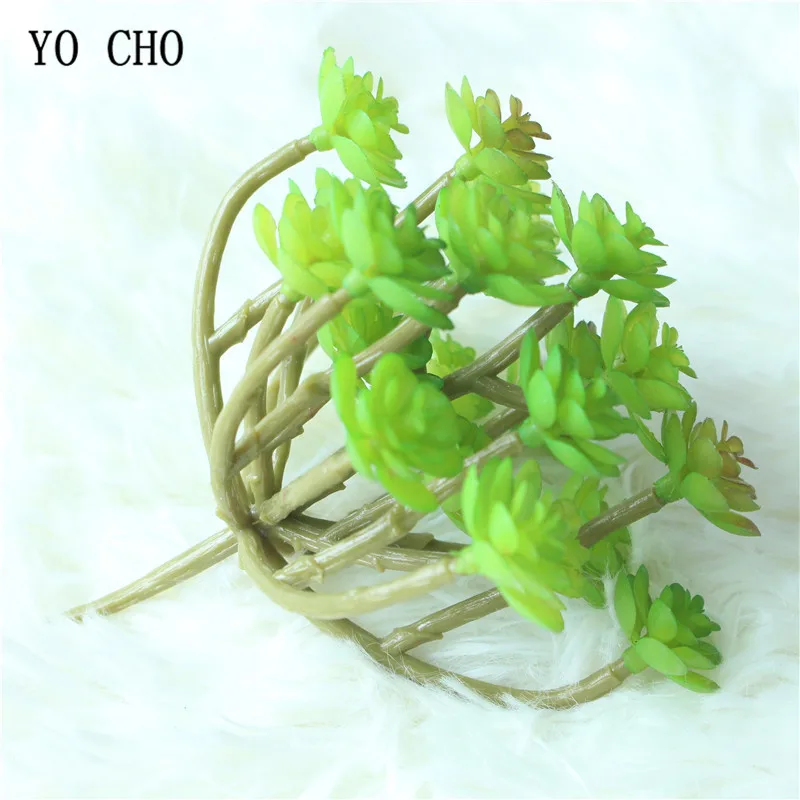 

YO CHO 1PC Creative Artificial Succulent Grass Plant Green Fake Landscape Lotus Plants Flower DIY Garden Cactus Party Decoration