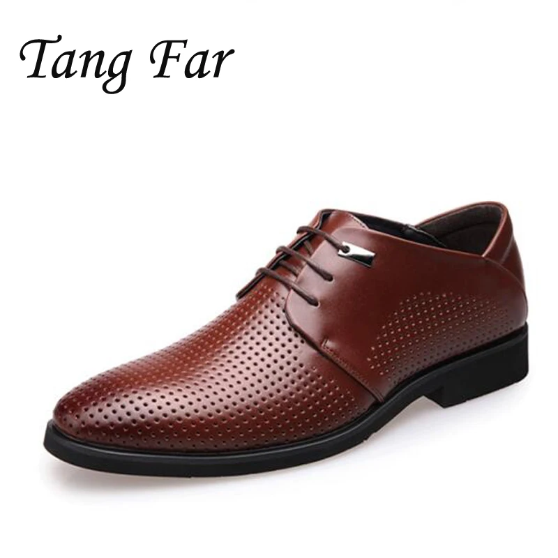 Summer New Men Sandals Holes Hollow Business Formal Shoes Male British Man Breathable Sandalias Dress Sandales