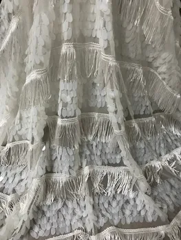 

yaking-52814 Hot sale African tulle embroidery with glued glitter French lace fabric for party