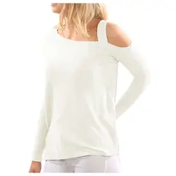 Для женщин новые осенние Топы с длинными рукавами Сексуальная одно плечо Трикотаж женский футболка Повседневное Топы корректирующие
