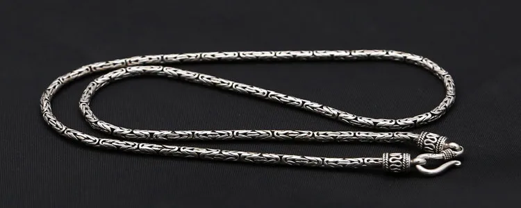 Византийское античное серебро 925 Мужская цепочка ожерелье Настоящее твердое 925 пробы Серебряное ювелирное изделие для мужчин 5 мм толстая цепочка ожерелье подарок