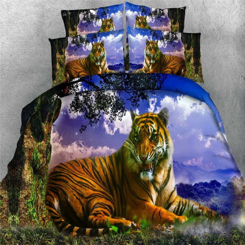 3d green forest tiger print Bedding sets Twin/Queen/Full ...