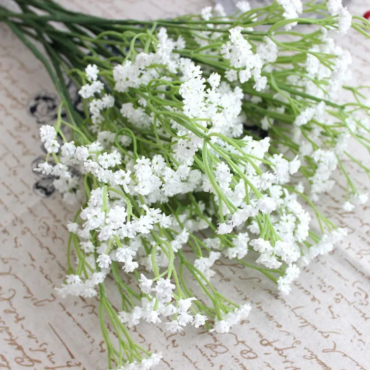 1pcs Artificial Baby's Breath Gypsophila Wedding Plastic Flowers White ...