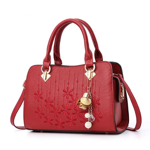 Gusure популярная роскошная женская сумка на плечо, высокое качество, женские сумки через плечо, Большая вместительная сумка-тоут, женские сумки с цветочными кисточками - Цвет: wine red