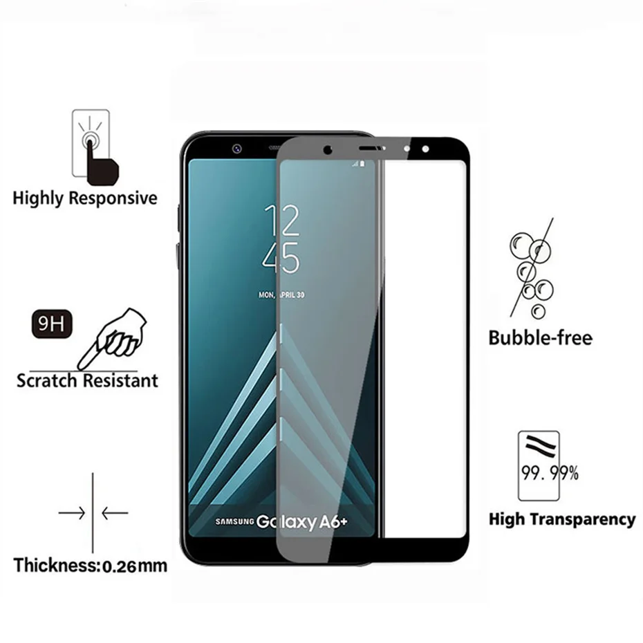 Tempered Protective Glass For Samsung Galaxy A6 Plus 2018 9H Glasses Screen Protector Film For Samsung Galaxy on A6 A8 2018 (4)