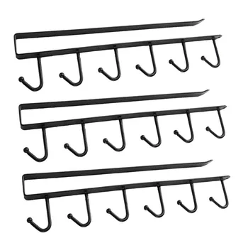 

Practical and convenient 3PCS Kitchen Storage Rack Cupboard 6 Hooks Under-Cabinet Hanger Rack New