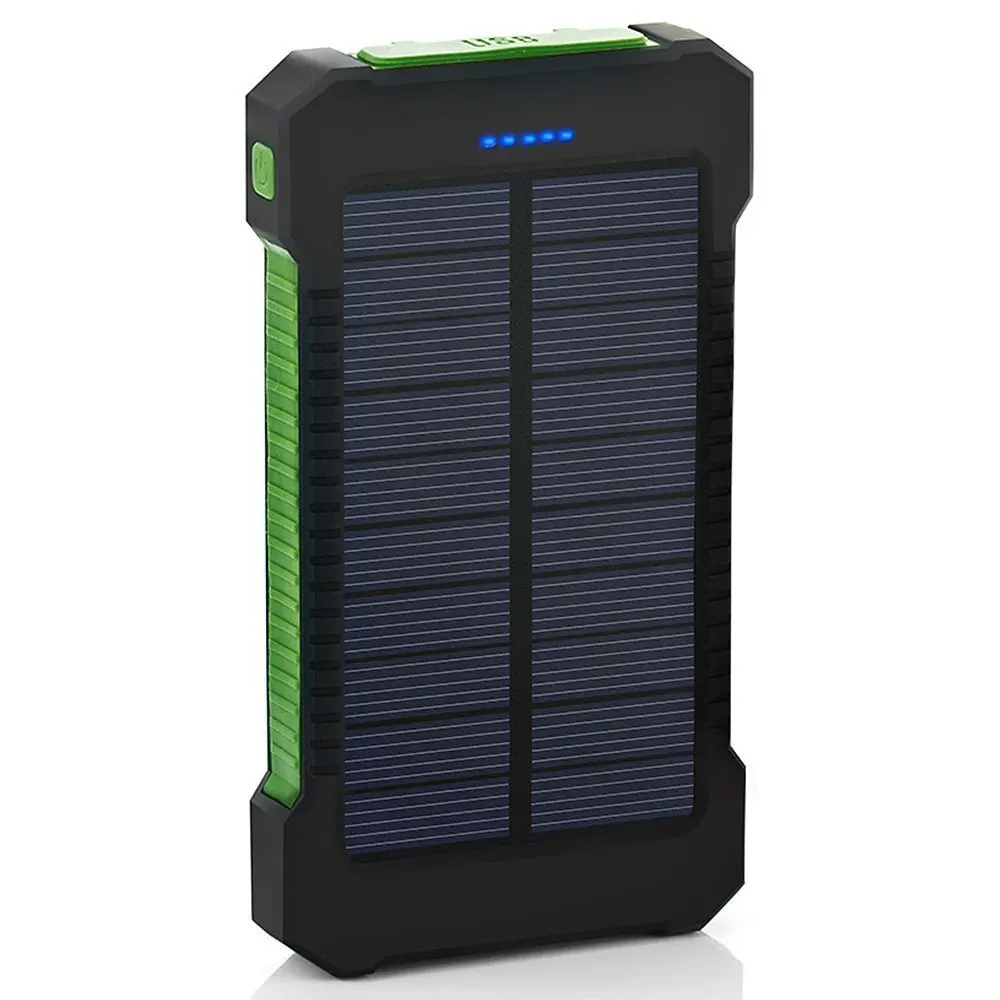 

Top Solar Power Bank Waterproof 10000mAh Solar Charger 2 USB Ports External Charger Powerbank for phone with LED Light