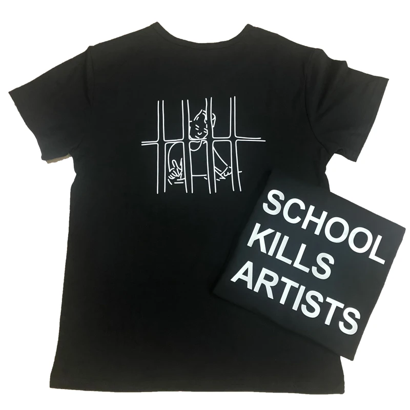 Школьная футболка с двойным забавным буквенным принтом «Kills artistics», школьная футболка с надписью «Grunge 90s youth», крутые Молодежные топы, художественные футболки с изображением астетической цитаты