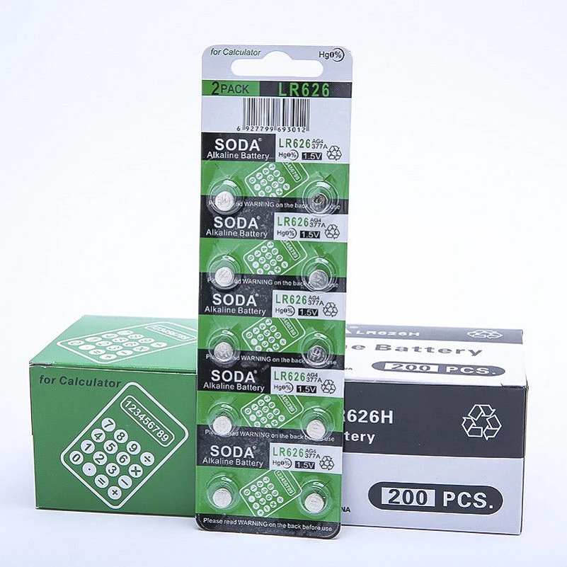 10 Pcs/lot Watch Battery AG4 LR626 377A 1.5V Alkaline Button Coin Cell Watch Batteries 6.8mm x 2.6mm for Watch Calculator Clock