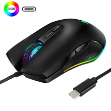 Игровая мышь type-C компьютерная мышь геймер 3200 dpi RGB usb‑мышь Оптическая Проводная с подсветкой Mause игровая мышь для ПК ноутбука# T10G