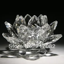 18 см высший сорт K9 Хрустальный цветок лотоса свадебные и украшения дома подарок