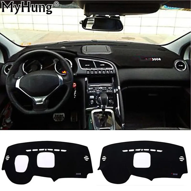 

For Peugeot 3008 2013 Car Dashboard Avoid Light Pad Instrument Platform Desk Cover Mats Carpets Car-Styling Auto Accessories 1pc