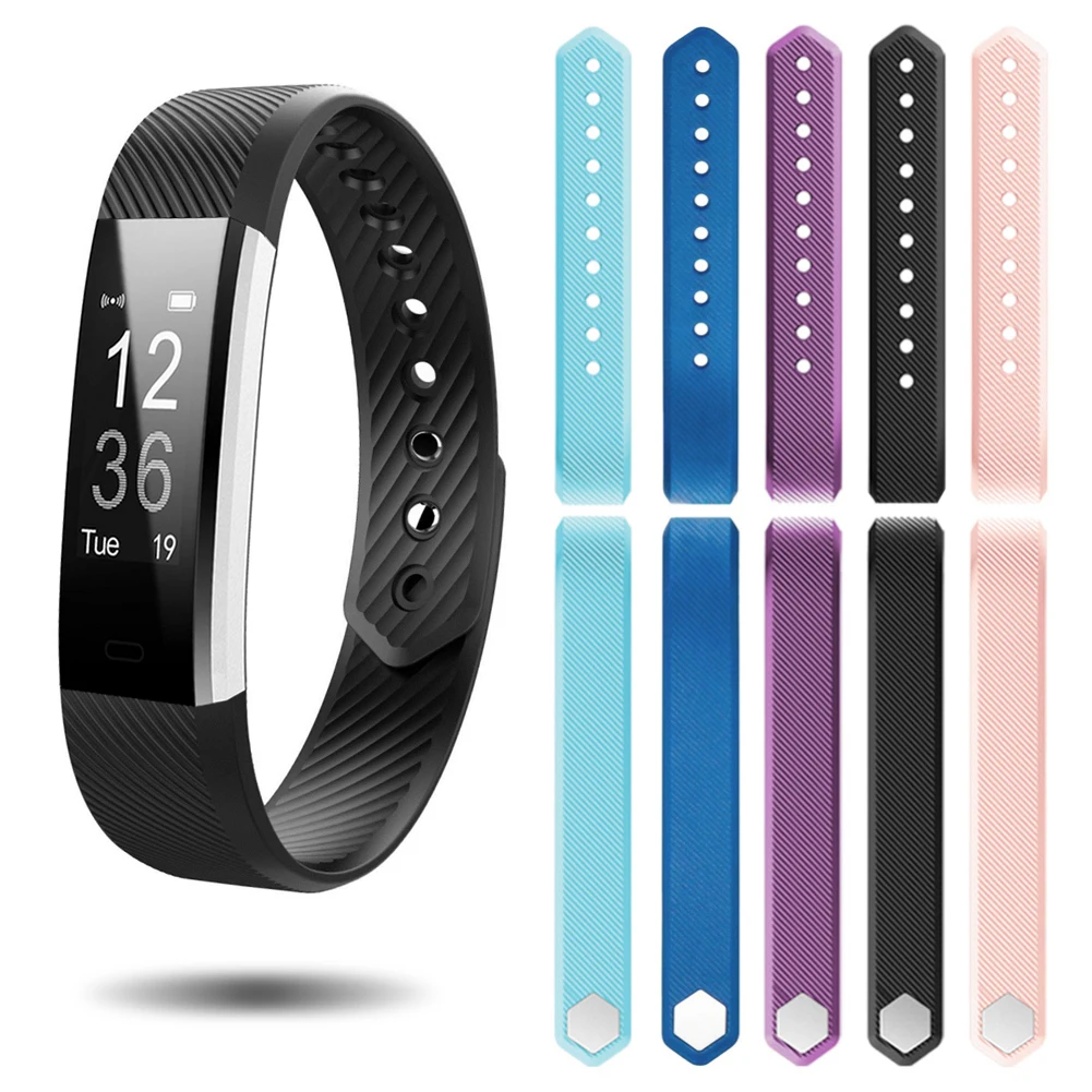 

Sport Wristbands Smart Bracelet Replacement Silicone Strap Band for ID115/ ID115 Lite/ ID115 HR Smart Watch