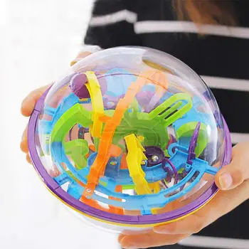 

1PCS Kids 3D Maze Ball 100 Levels Intellect Ball Rolling Ball Puzzle Cubes Game Learning Educational Toys Gift