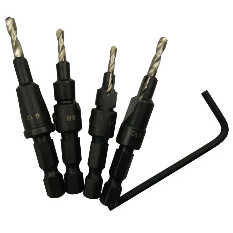 Woodworking hole set hexagonal screw hardware tool countersink bit countersink drill hole
