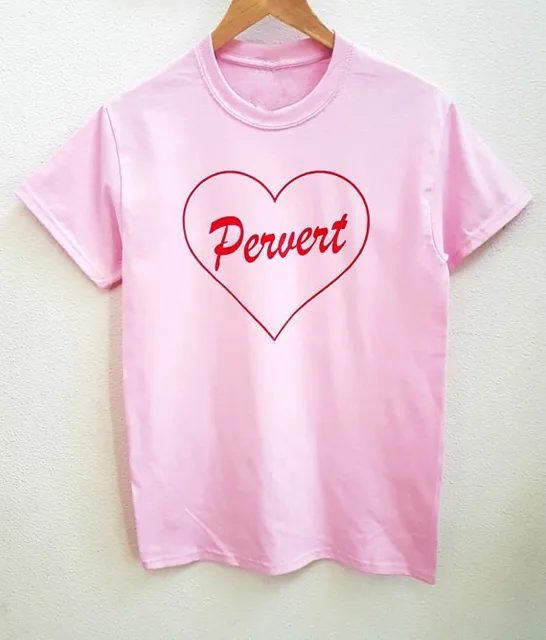 Pervert Shirts pink love t shirt cute heart Printed tees fashion ... Pervert Shirts pink love t shirt cute heart Printed tees fashion ...
