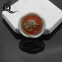 Белый и оранжевый 38 мм 1 шт. высокое количество металлические алмазы одежда аксессуары пальто куртка пальто мех металлический свитер пуговицы