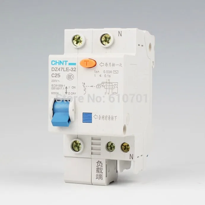 DZ47LE 1P + N прерыватель цепи при утечке на землю AC230/400 V 10/16/20/25/32a ac230/400 30mA |