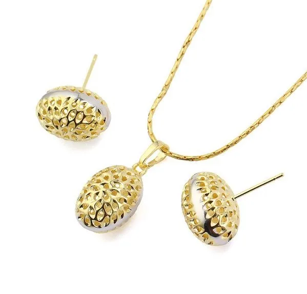Mxgxfam Magical Bean Jewelry Sets Women Light Yellow Gold Color 14 K