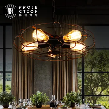 

Rh Loft Vintage American country fan pendant lamp design industry for Study bedroom dining room