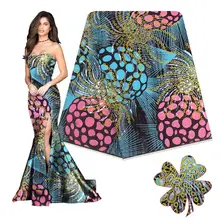 Хорошая дизайнерская парафинированная ткань с кружевом ткань вышивка принт африканская ткань с африканскими пайетками вощеная для женщин H190428