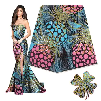 

Good design African wax fabric embroidery African Fabric Prints With Sequins African Waxed for women H190428