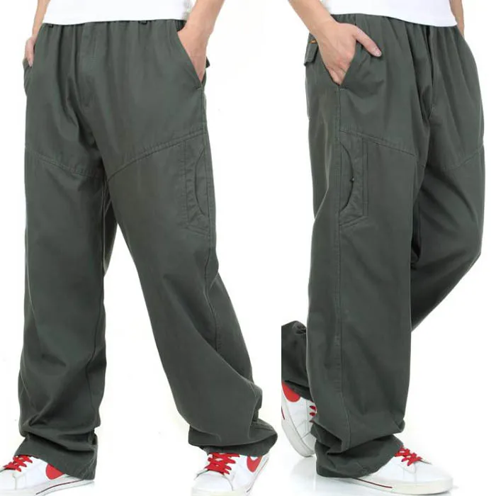 Новое поступление, мужские брюки на осень и зиму, толстые комбинезоны, брюки, мужские хлопковые брюки, длинные, большие размеры XXL, 3XL, 4XL, 5XL, 6XL - Цвет: Army Green