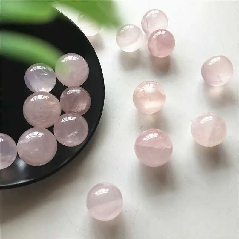 

Dropshipping 5pcs Natural Pink Rose Quartz Sphere Crystal Balls Reiki Healing Specimen 21-23mm Natural Quartz Crystals