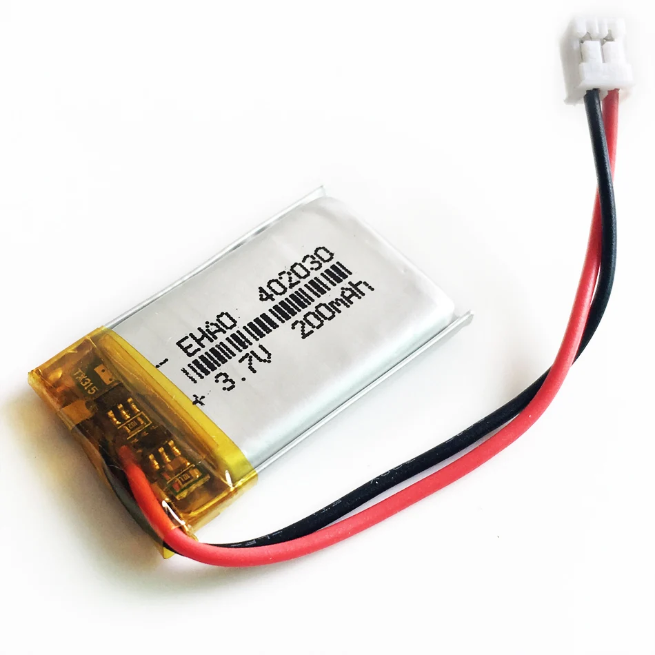 Лот 10 шт 402030 3 7 V 200mAh LiPo литиевая полимерная аккумуляторная батарея с JST PH 2 0 мм 2p