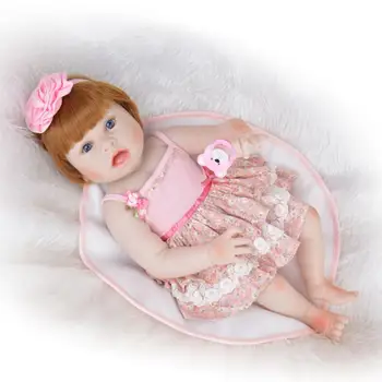 

55cm Full Silicone Reborn Baby Doll Toys Vinyl Newborn collectible doll Bathe boneca white skin doll Birthday lovely toddlers