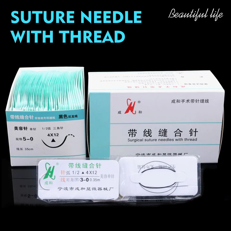 

Suture needle surgery tool nano-traceless angle needle eyelid burying surgical instrument triangle eyebrow canthus 10pc/set