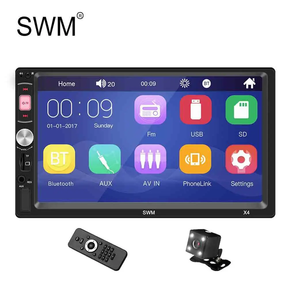 

SWM Car Auto Radio 2 Din 7" Autoradio Handsfree Steering Wheel Control Car Stereo Radio Coche Multimidio Player Bluetooth USB