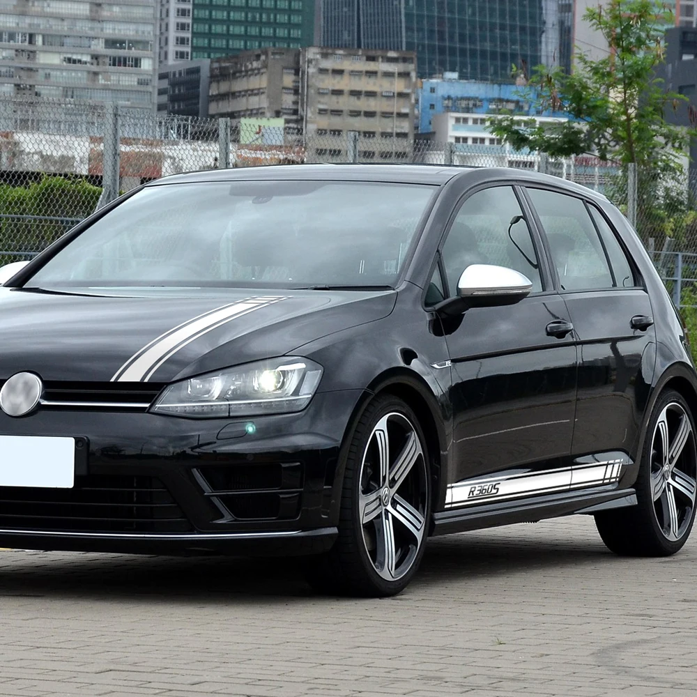 

Car Styling Door Side Stripes Hood Rear Side Skirt Decoration Decal Sticker For Volkswagen Golf 5 6 7 MK6 MK7 Polo Accessories