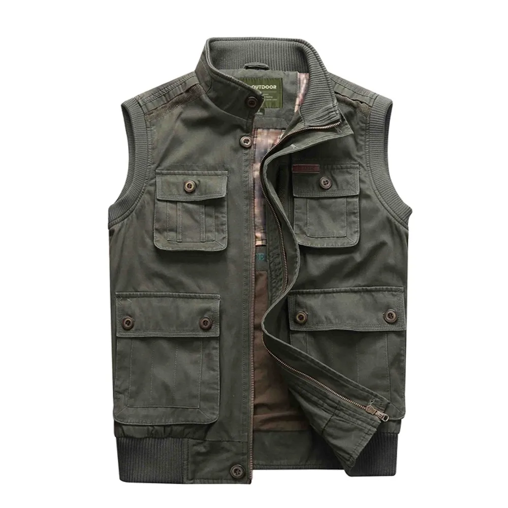 Outdoor Hunting vest men stand collar multi-pockets fishing photography shooting waistcoat men tactical vest