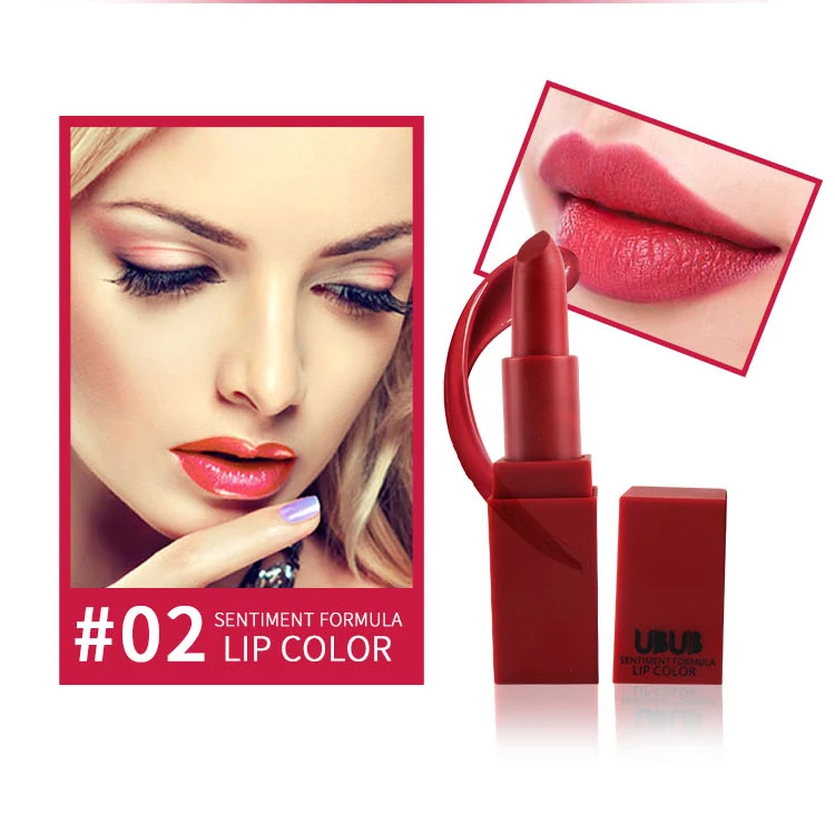 UBUB 5 Colors Lipstick Smooth Moisturizing Long-lasting Waterproof Lip Stick Brown Matte Lip Stick Nude Red Velvet Lipsticks Set (5)