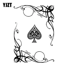 YJZT 13,1*18,6 см Милая наклейка на автомобиль виниловая покер карты азартные игры крутая графическая загадочные цветы Декор C12-0079
