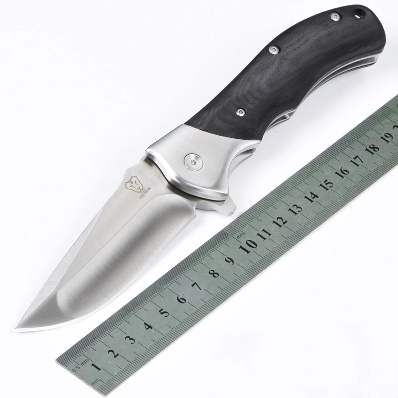 

Hot selling 9Cr18Mov blade G10 handle Ball bearing system folding knife utility tactical survival knife outdoor camping EDC tool