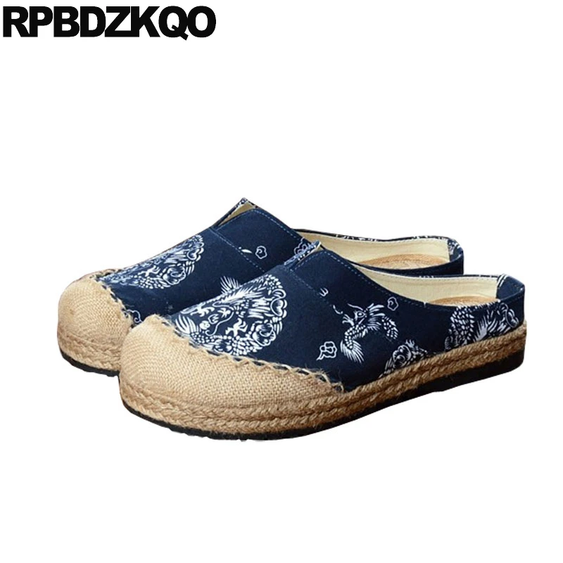 navy blue summer flats