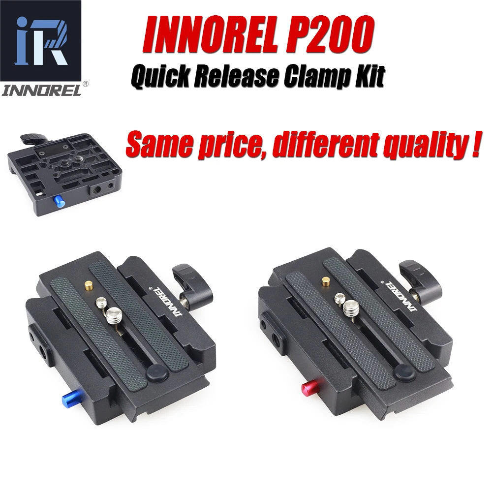 

INNOREL P200 Quick Release Adapter Kit Aluminum Alloy QR Plate Clamp for Tripod Monopod Manfrotto 501 500AH 701HDV 503HDV Q5