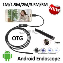 7MM OD Android USB Endoscope Camera 5M 3.5M 2M 1.5M 1M Flexible Snake Inspection Waterproof Andorid Phone USB Borescope Camera