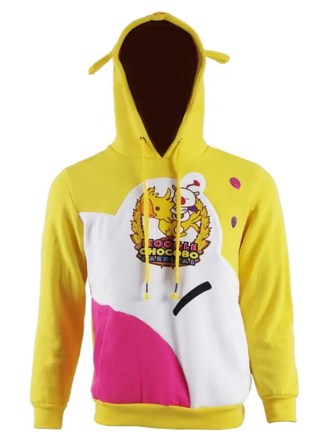 Unisex Final Fantasy 15 Noctis Cosplay Costume Moogle Chocobo Carnival Hoodie jacket coat fans yellow cute halloween ears | Мужская